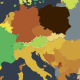 Europäische Karte mit Österreich im Mittelpunkt, eingefärbt nach Stromverbrauch